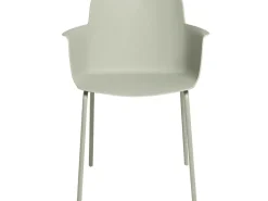 Silla moderna con reposabrazos en polipropileno y metal Kova-Color Verde almendra