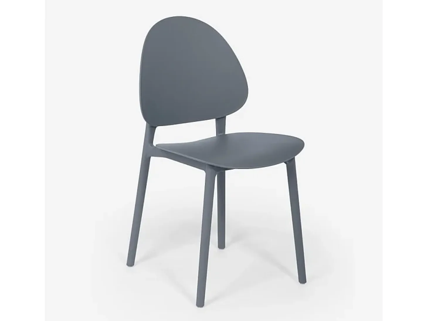 Silla moderna de polipropileno para cocina exterior comedor Gladys - Gris Oscuro