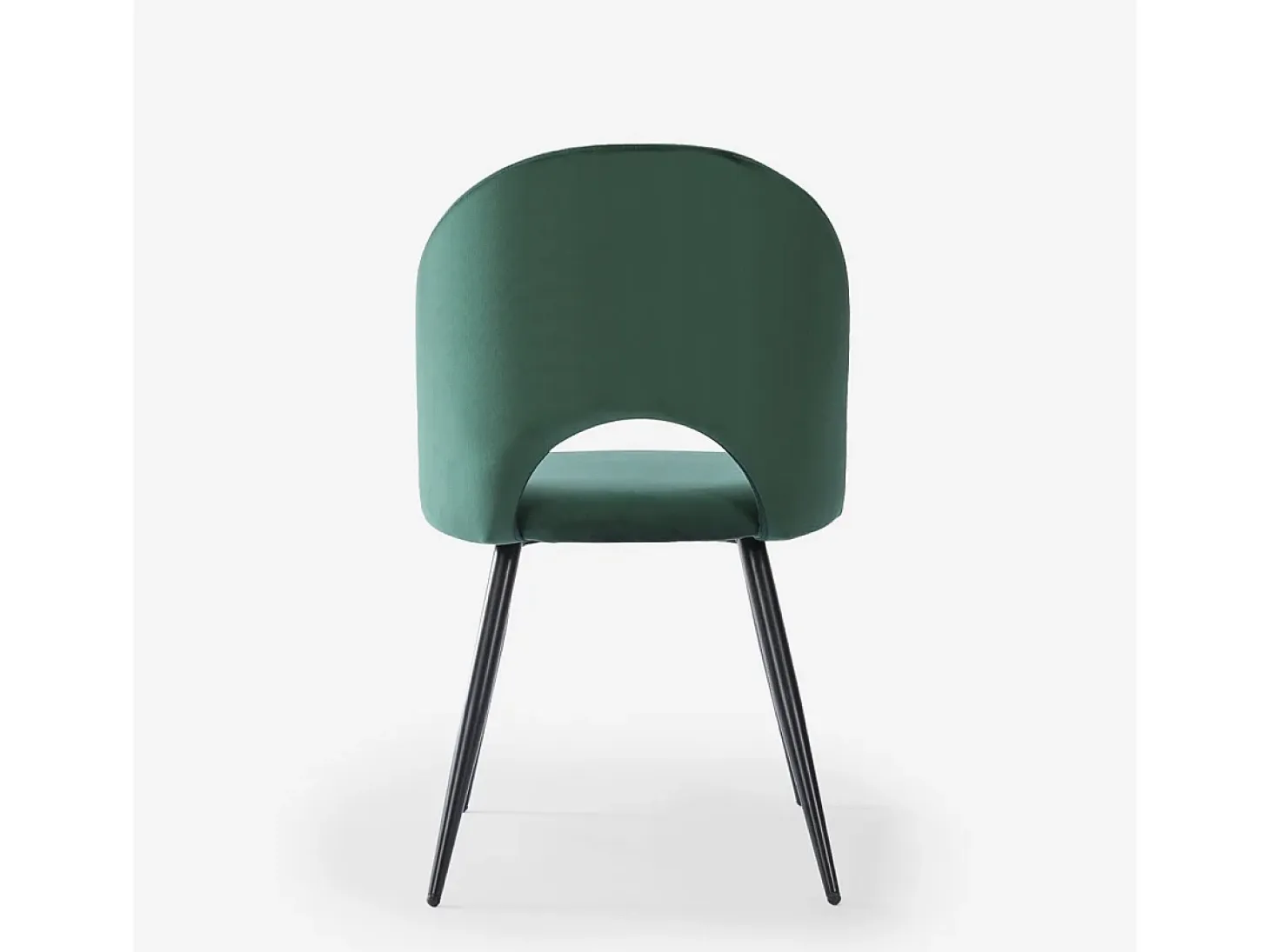 Silla moderna de terciopelo y acolchada para salón-comedor y cocina Zarda - Verde oscuro