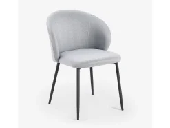 Silla moderna para comedor y cocina de diseño en tela Kadim - Gris