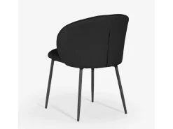 Silla moderna para comedor y cocina de diseño en tela Kadim - Negro
