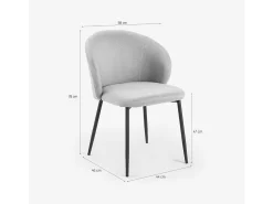 Silla moderna para comedor y cocina de diseño en tela Kadim - Negro