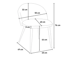 Silla moderna terciopelo cocina comedor sala patas doradas Bert - Rojo