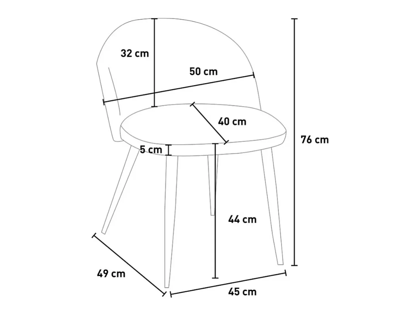 Silla moderna terciopelo cocina comedor sala patas doradas Bert - Rojo