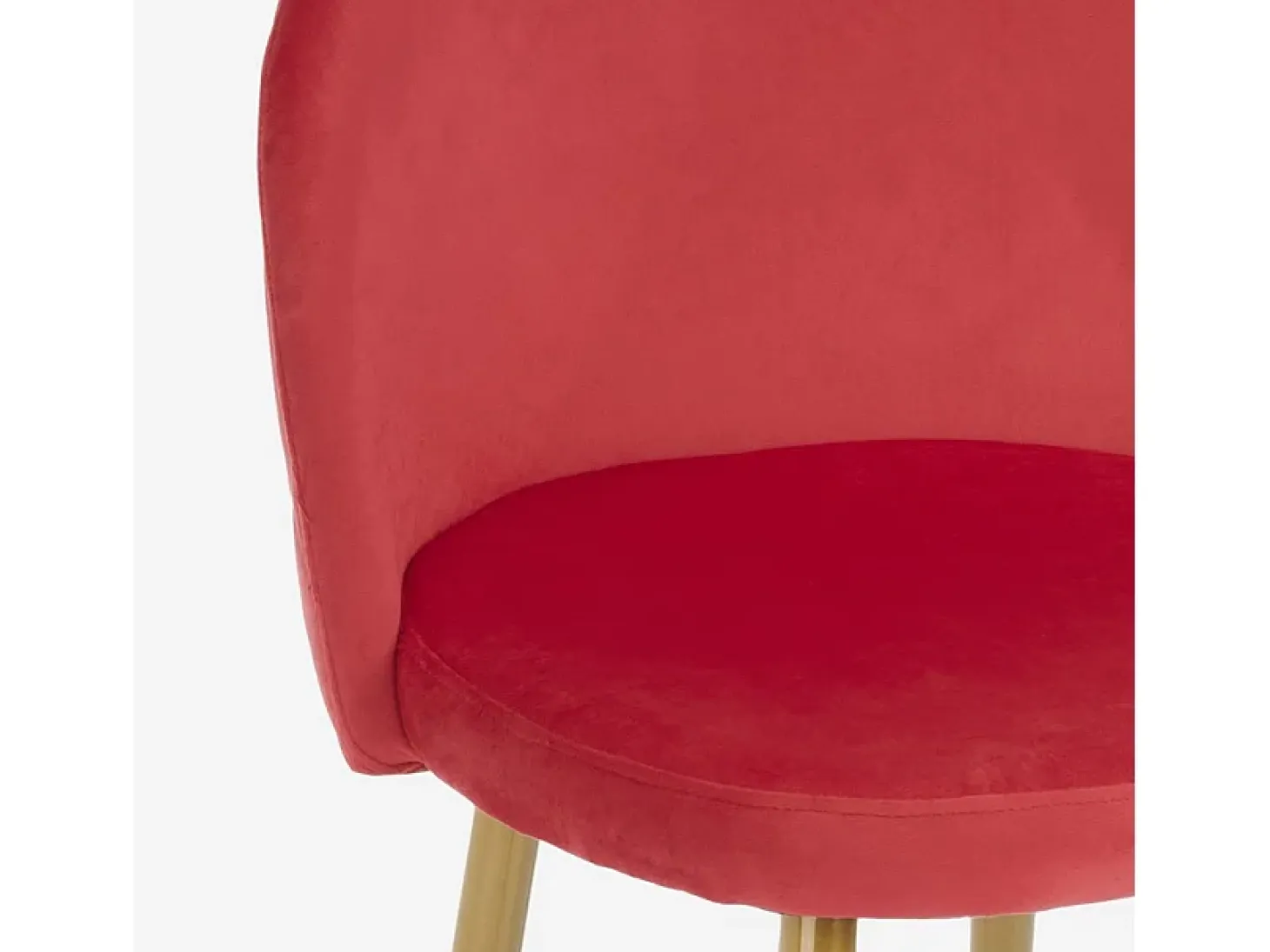 Silla moderna terciopelo cocina comedor sala patas doradas Bert - Rojo