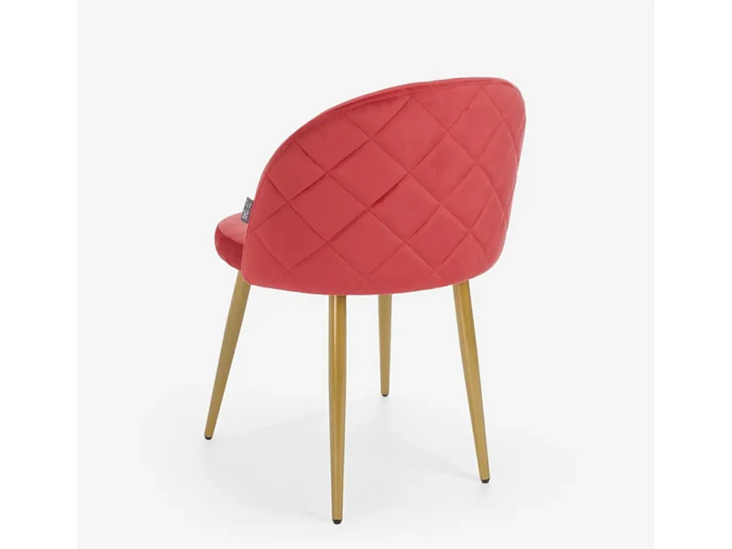 Silla moderna terciopelo cocina comedor sala patas doradas Bert - Rojo