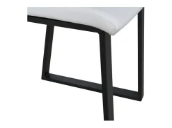 Silla moderna Tiroz de piel sintética y patas de metal antracita-Color Blanco