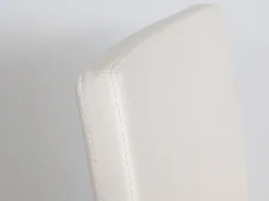 Silla moderna Tiroz de piel sintética y patas de metal antracita-Color Blanco