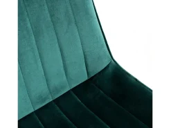 Silla Nalia de terciopelo verde y acero negro - Juego de 2