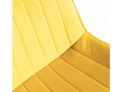 Silla Nalia de terciopelo amarillo y acero negro - Juego de 2