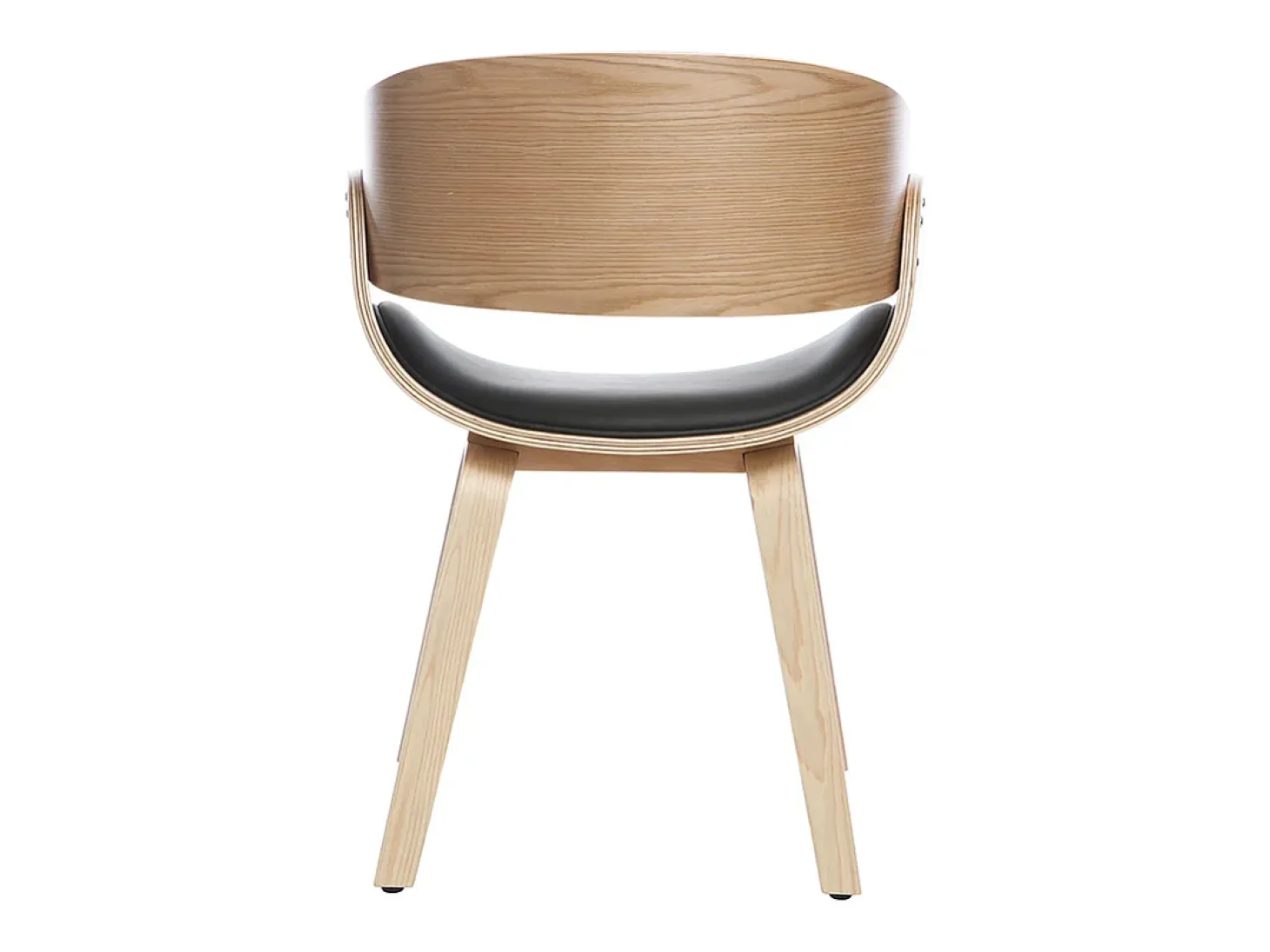Silla negra y madera clara nogal BENT