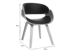 Silla negra y madera clara nogal BENT