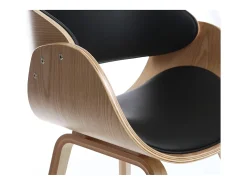 Silla negra y madera clara nogal BENT