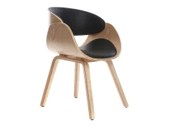 Silla negra y madera clara nogal BENT