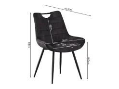 Silla 'NINO' de terciopelo gris, dimensiones H84 x L56 x P62.5, ideal para tu cocina o comedor.