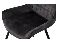 Silla 'NINO' de terciopelo gris, dimensiones H84 x L56 x P62.5, ideal para tu cocina o comedor.