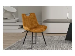 Silla 'NINO' Terciopelo Dorado, dimensiones H84 x L56 x P62.5, ideal para tu cocina o comedor.
