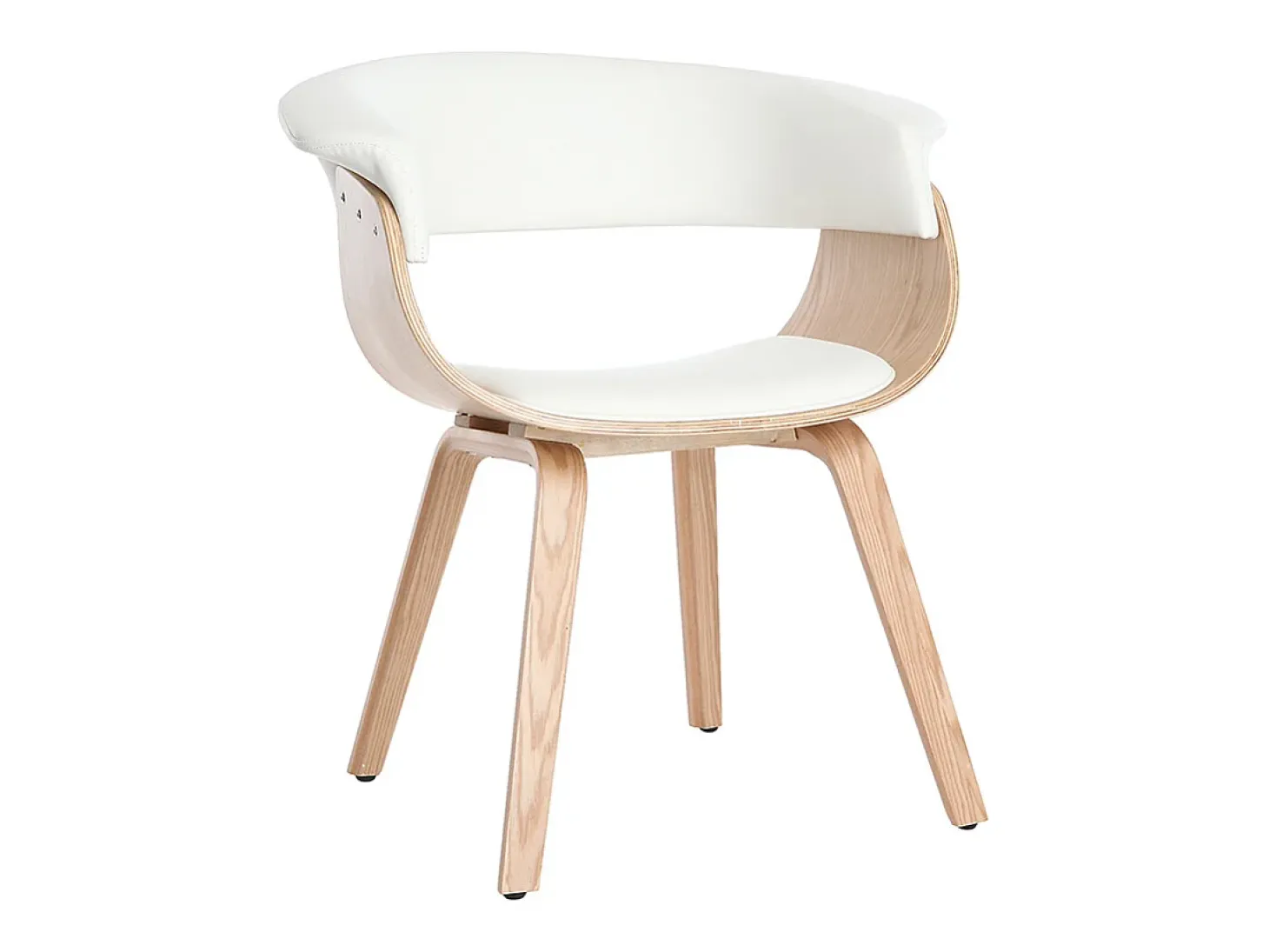 Silla nórdica blanco y madera clara OKTAV
