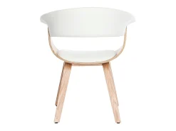 Silla nórdica blanco y madera clara OKTAV