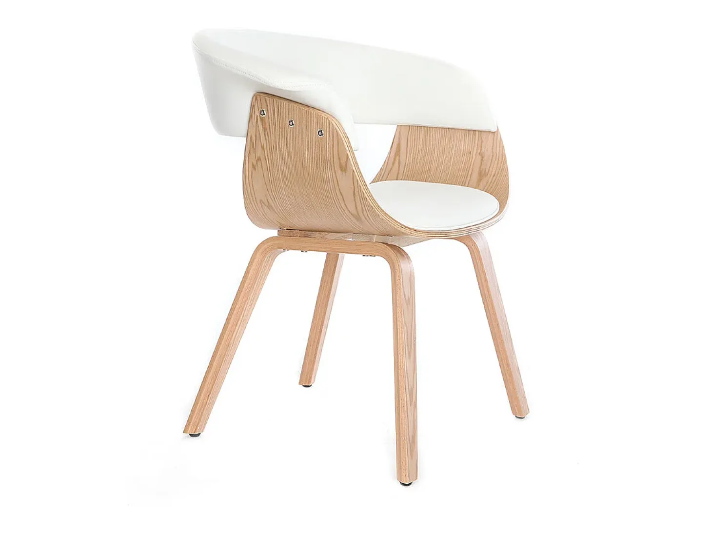 Silla nórdica blanco y madera clara OKTAV