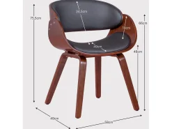 Silla nórdica de madera clara de arce con cojín de polipiel - Burrow S - Blanco