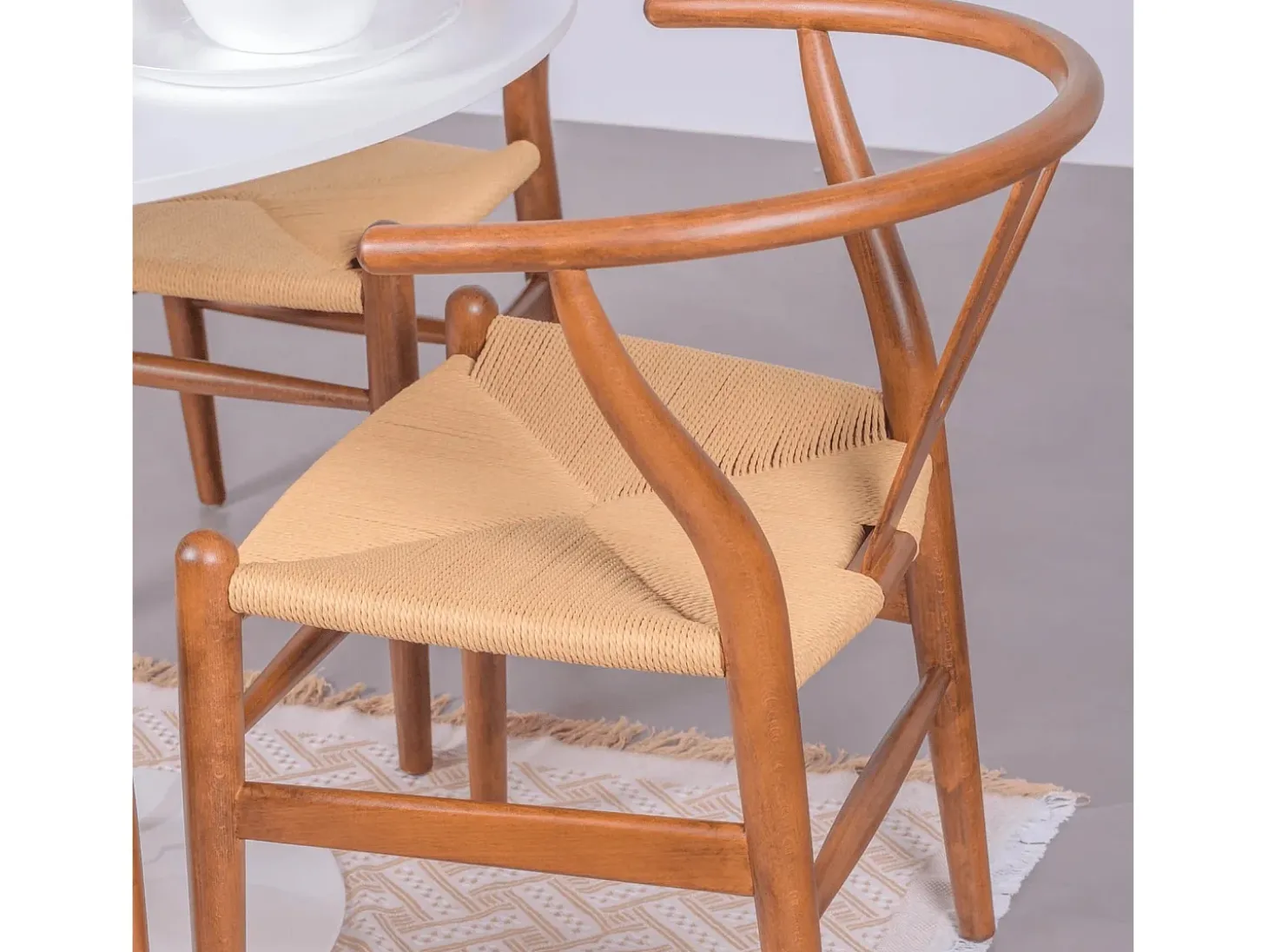 Silla nórdica en madera de nogal y cuerda ecológica - Wish - Nogal
