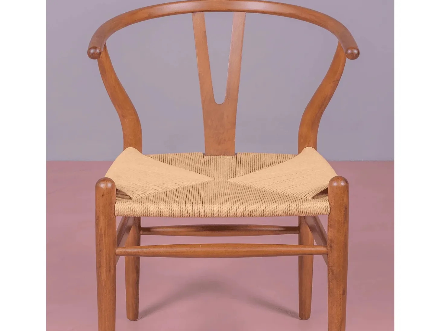 Silla nórdica en madera de nogal y cuerda ecológica - Wish - Nogal