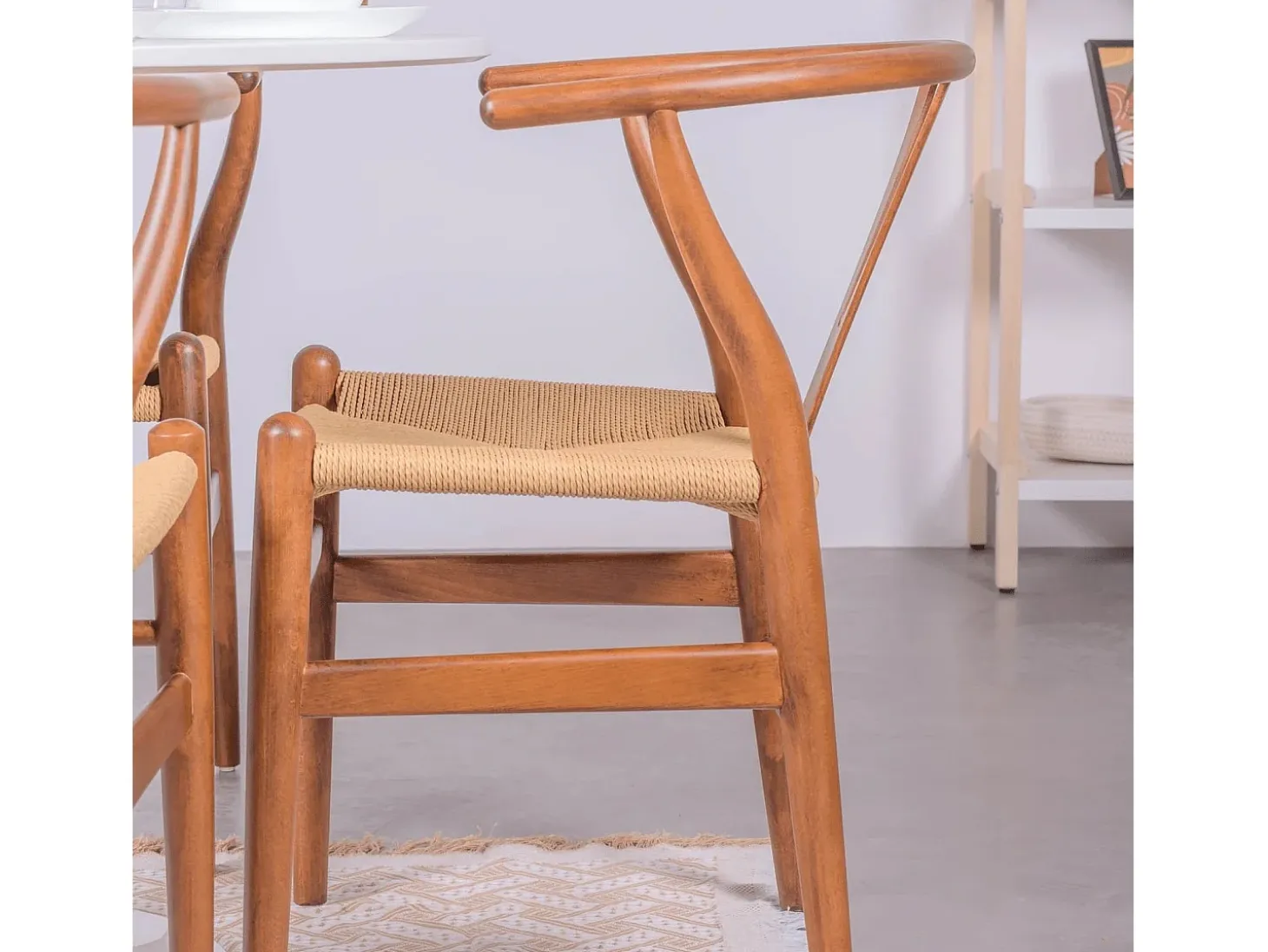 Silla nórdica en madera de nogal y cuerda ecológica - Wish - Nogal