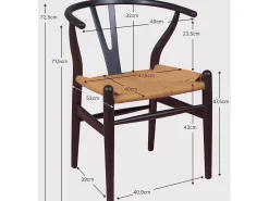 Silla nórdica en madera de haya natural y cuerda ecológica - Wish - Negro