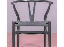 Silla nórdica en madera de haya natural y cuerda ecológica - Wish - Negro