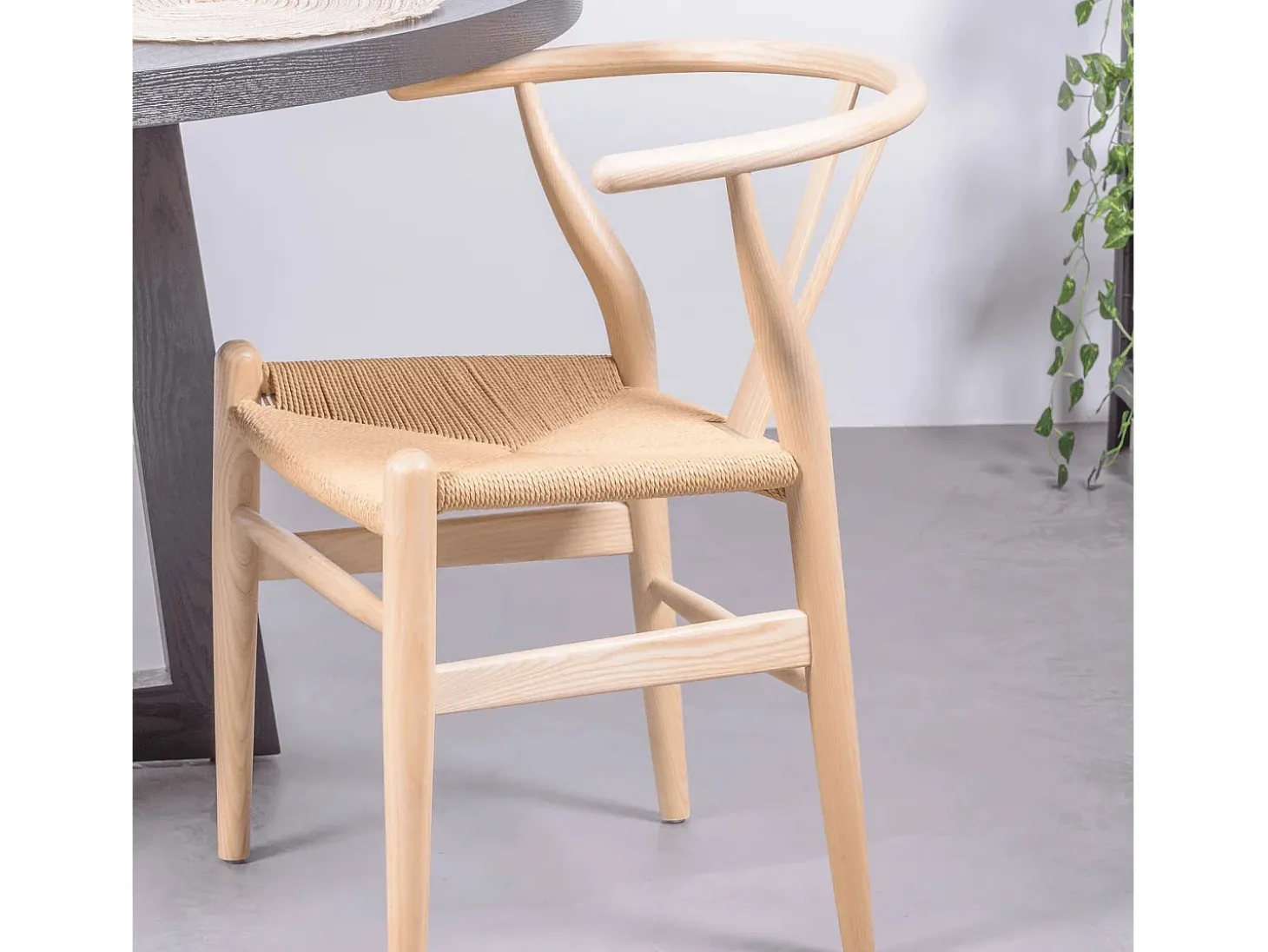 Silla nórdica en madera de fresno natural y cuerda ecológica - Wish - Fresno Natural