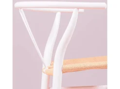 Silla nórdica en madera de haya de colores y cuerda ecológica - Wish - Blanco