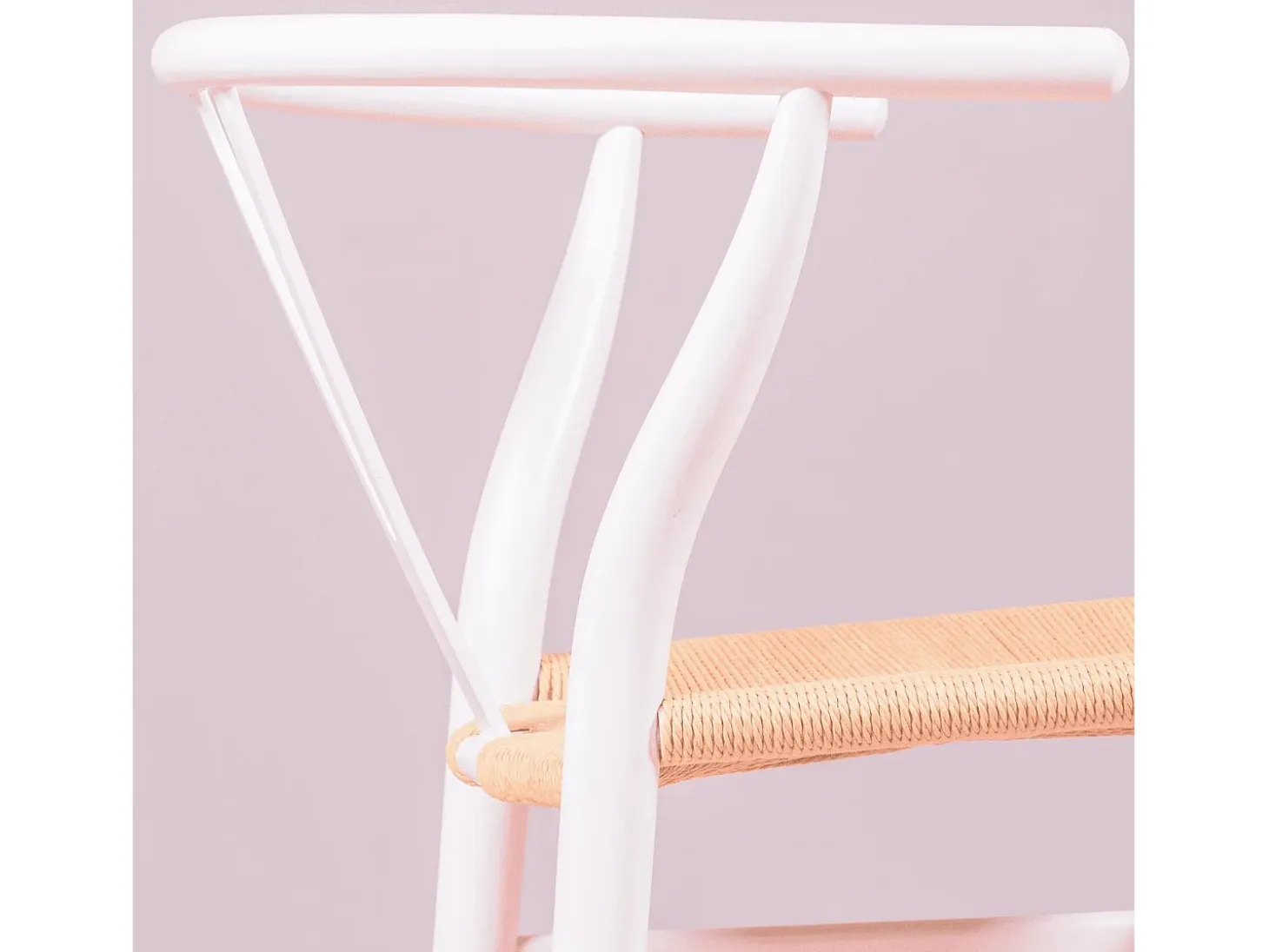 Silla nórdica en madera de haya de colores y cuerda ecológica - Wish - Blanco