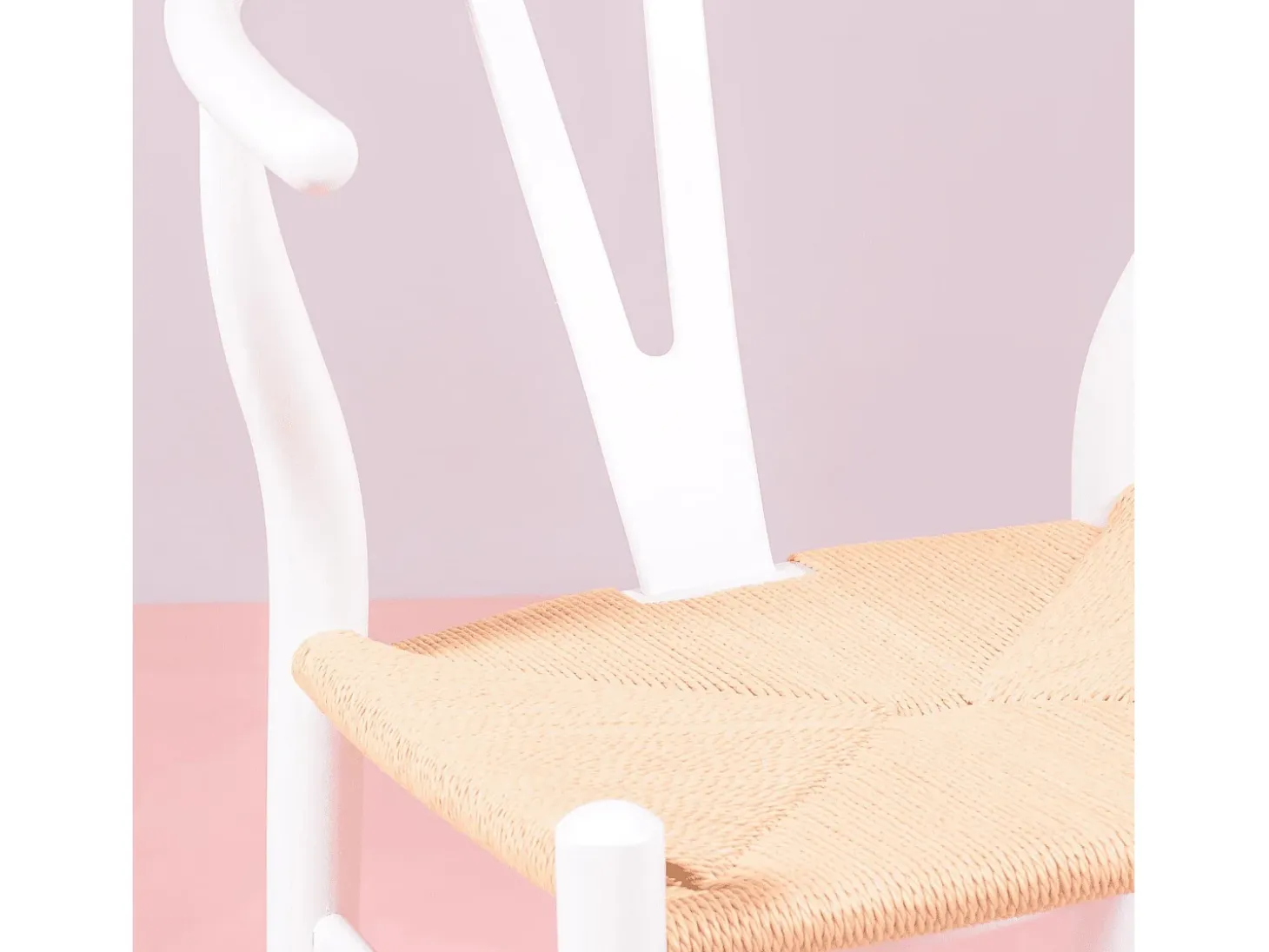 Silla nórdica en madera de haya de colores y cuerda ecológica - Wish - Blanco