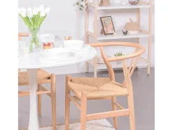 Silla nórdica en madera de haya natural y cuerda ecológica - Wish - Haya natural