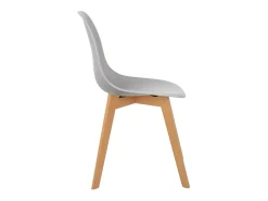Silla nórdica gris claro y patas de haya clara Nordo - Juego de 2