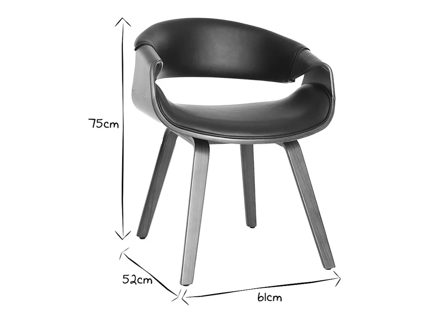 Silla nórdica negro y madera oscura ARAMIS