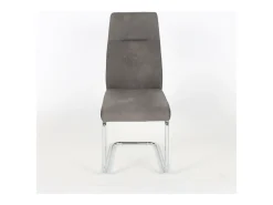 Silla OLIVIER de diseño en metal y tela color gris - Lote de 4