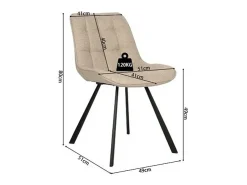 Silla PALMA – Tela beige – L51 x H80 x P61 cm – Confort y elegancia