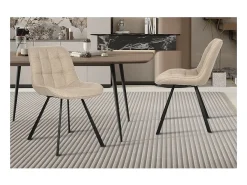 Silla PALMA – Tela beige – L51 x H80 x P61 cm – Confort y elegancia