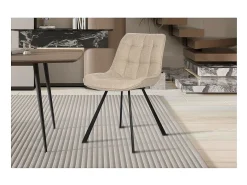Silla PALMA – Tela beige – L51 x H80 x P61 cm – Confort y elegancia