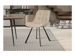 Silla PALMA – Tela beige – L51 x H80 x P61 cm – Confort y elegancia