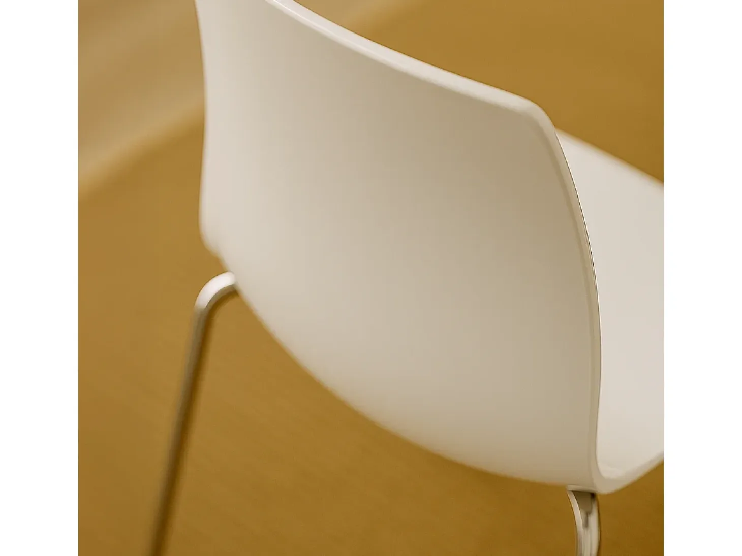 Silla para bar y cocina con soporte de acero apilable Lollipop Grand Soleil - Blanco