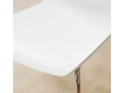 Silla para bar y cocina con soporte de acero apilable Lollipop Grand Soleil - Blanco