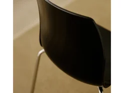 Silla para bar y cocina con soporte de acero apilable Lollipop Grand Soleil - Negro