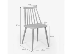 Silla para cocina comedor de polipropileno estilo clásico Toutou - Negro