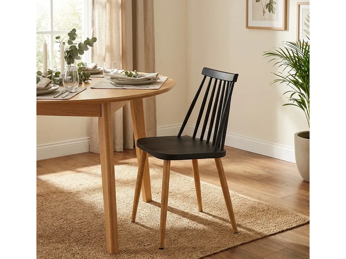 Silla para cocina comedor de polipropileno estilo clásico Toutou - Negro