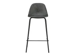 Silla para isla central 65 cm de cuero sintético gris/negro - Henrik