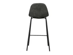 Silla para isla central 65 cm de cuero sintético gris/negro - Henrik