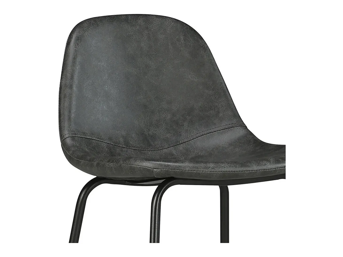 Silla para isla central 65 cm de cuero sintético gris/negro - Henrik